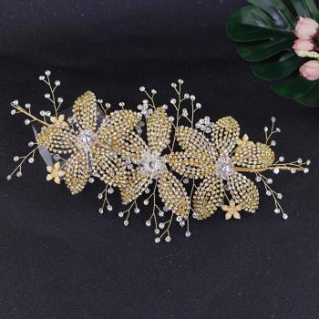 Couvre-Chef TRiXY Élégance – Mariage Floral, Or & Strass