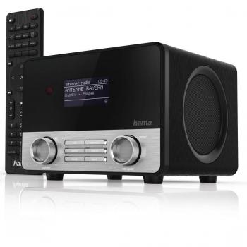 Hama Internetradio IR110M schwarz mit WLAN/LAN, Fernbedienung und USB-Ladestation