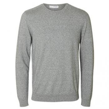 Maglione Selezionato Grigio Chiaro Melange con Twist