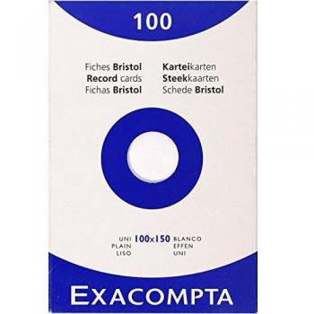 Fiche Bristol blanc Uni 100 feuilles