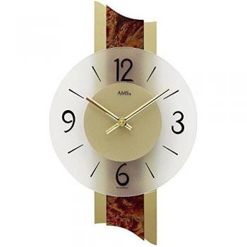 AMS Wanduhr, braun, 40.0 H x 23.0 W x 6.0 D cm