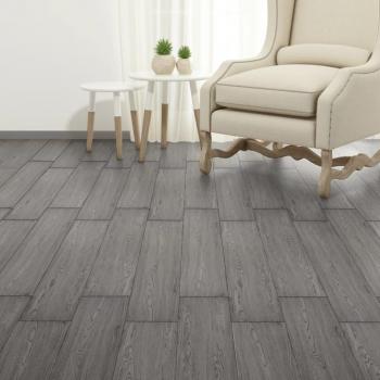 VidaXL Piso de PVC AutoColante Tábuas 5,21 m² Cinza Escuro