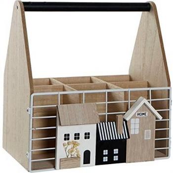 Flaschenregal Dkd Home Decor Weiß Braun Metall Holz Mdf