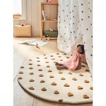 Beige Love Heart Carpet