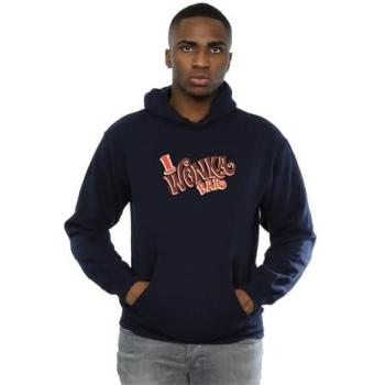 Willy Wonka Mens’ Navy Blue Bar Logo Hoodie (Medium)