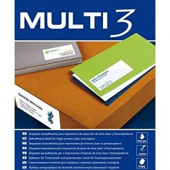 Adhésifs Étiquettes MULTI 3 Droit Blanc 100 Volets 70 × 50,8 mm