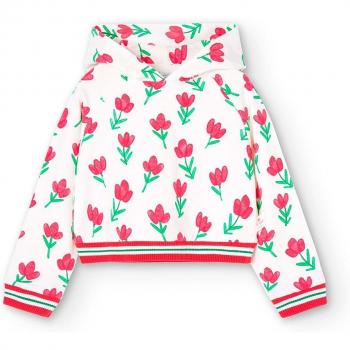 Sudadera de niña con diseño de flores