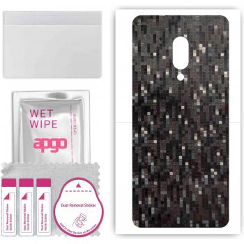 Capa Protectora de Piel APGO Back Cover para Sharp Aquos Zero 2 – Wrap film, foil y vinilo en textura carbón negro pixel