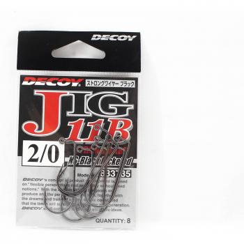 Leurre Jig-11B Hameçons de Pêche Noir Taille 2/0