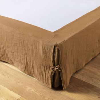 Cache sommier 160x200 cm Gaze de coton Chocolat