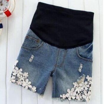 Denim court maternité pour femmes enceintes
