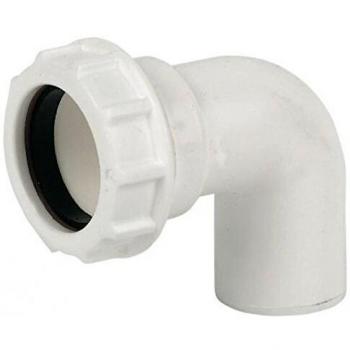 FLOPLAST 32mm White Compression Waste 90 Degree Bend