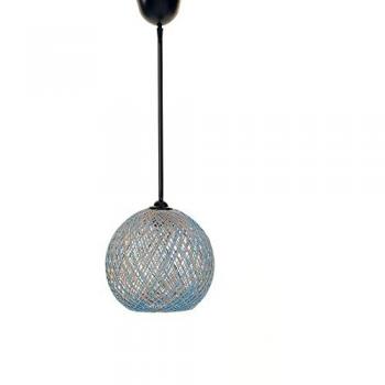 Suspension Jute Fait Main Couleur Bleu Marron