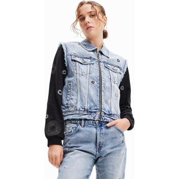 Desigual Denim Jacket Hybrid Ricamato Blu M
