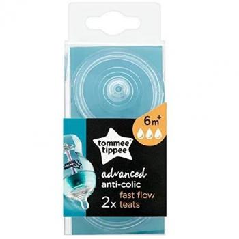 Tommee Tippee Advanced Anti-Colic Fast Flow Bottle Nipples, 2 Pack