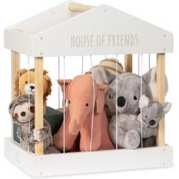 MUSTERKIND® Aufbewahrungsbox „House of Friends“ – weiß/natur, nachhaltig bewirtschaftetes Holz