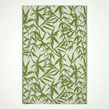 Homescapes Tropical Leaf Recycled Plastic Outdoor Rug Green, 120 x 180 cm