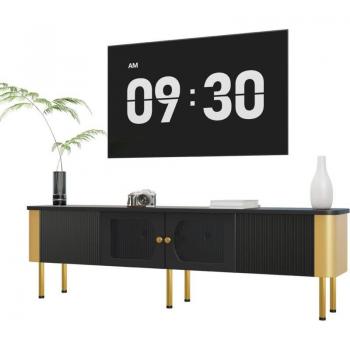 Buffet TV con forme curve e dettagli dorati
