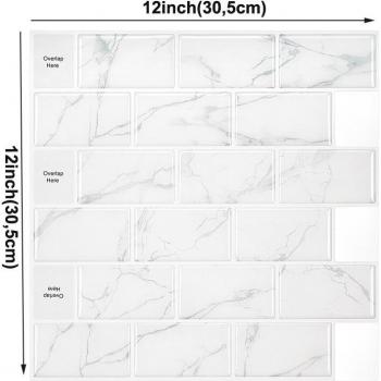 Azulejos Blancos Autoadhesivos para Decoración
