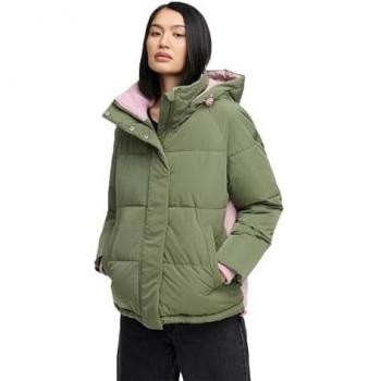 Marikoo Damen‑Steppjacke Omariaa mit abnehmbarer Kapuze – Olive Leaf, L