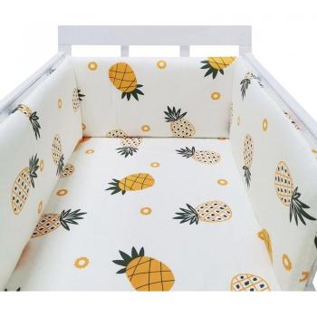 Zippered U-Shaped Baby Crib Bumper, Cotton, Safe for Infants