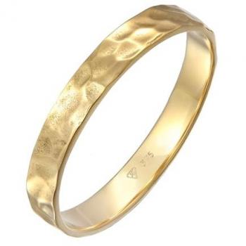 Kuzzoi Gehämmter Bandring aus 375er Gelbgold für Herren