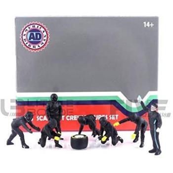 Formula One Pit Crew 7‑Piece 1/43 Scale Collection – Black Edition