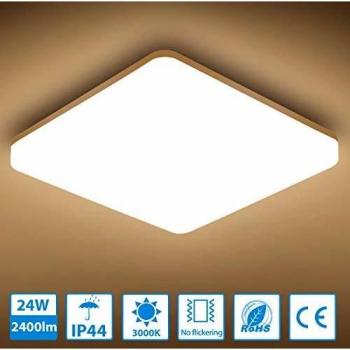 Oeegoo LED-Decke 33×33 cm – Warmweißlicht 2400 lm, IP44 Schutzklasse
