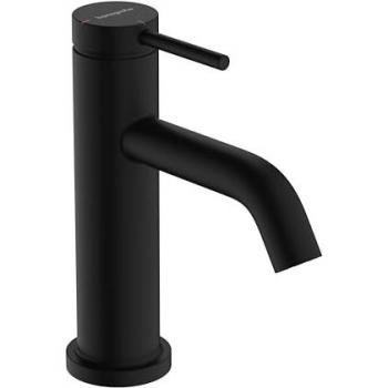 Hansgrohe Tecturis S Einhebel-Waschtischmischer, mattschwarz, Ausladung 80mm, mit Zugstangen-Ablaufgarnitur