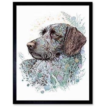 Wirehead Pointer Nature Poster – Modern Multicoloured, 12x16