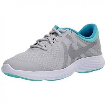 Nike Damen Revolution 4 Laufschuhe, Grau (Pure Platinum/Metallic Silver/Wolf Grey/Hyper Turq 007), 38 EU