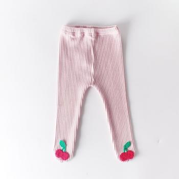 Pure Cotton Baby Girl Footed Trousers