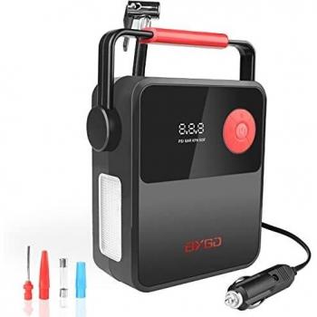 Portable 12V Air Compressor BYGD with Valve Adapter and LED Light