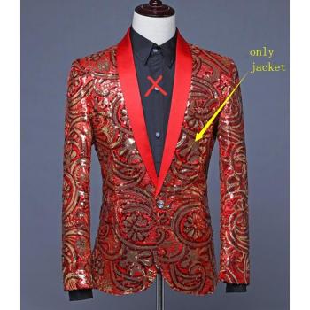 Men's Stage Performance Blazer with Sequins