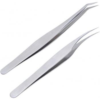 FinePoint Dolphin Curved Stainless Tweezers – Ultra Rigidity & Anti‑Static Design