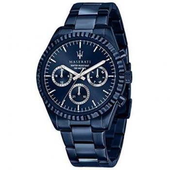 Orologio sportivo da uomo con cassa e bracciale in acciaio PVD blu