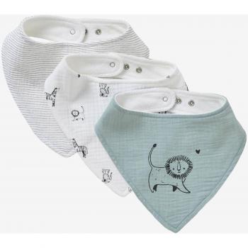 VERTBAUDET 3 Baberos Bandana de Algodón con Estampado