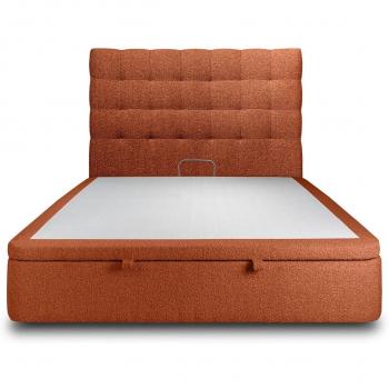 Lit coffre design Bouclette Terracotta 160x200