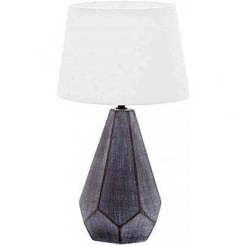 Lámpara de Escritorio Cerámica Ibi 1xe27 Negra Pantalla Blanca 43x24,8x24,8 Cm