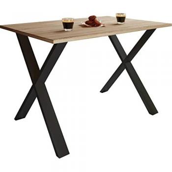 Mesa de Cocina Xona Negro/Roble Sonoma 76x140x80 cm