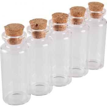Contenedores de especias en vidrio con corcho, 10 piezas, 15 ml