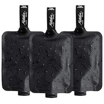 MATADOR 3er Set: Flache Toiletry-Flaschen – 10 cm, 0,09 L, Schwarz