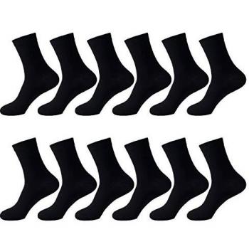 Herren Socken Schwarz L&K II – 12 Pairs, Baumwolle, 43‑47 (P92216)
