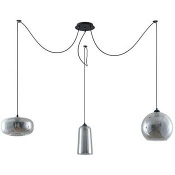 Lucande Zyli Lámpara de Vidro Gris con Tríptico Luminoso