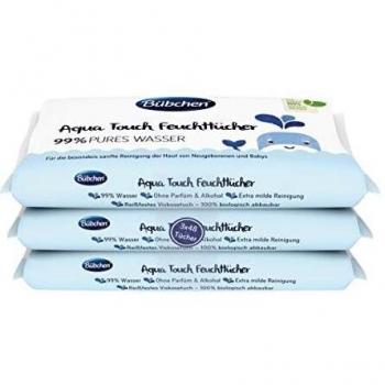 Bübchen Aqua Touch Baby-Pflegetücher, 3 x 48 Stück
