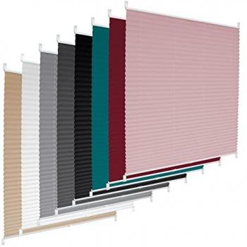 Store plissé rose, 55x200 cm, matériel de fixation inclus