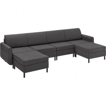 SONGMICS HOME 3-Sitzer Schlafsofa, 6-teiliges U-förmiges Design