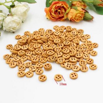 Minibotones de madera, 9-10mm, para decoración del hogar, 200 piezas