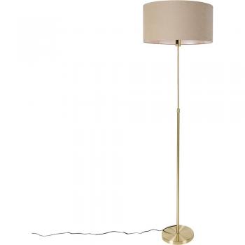 Lampada da terra in oro con paralume marrone chiaro 50 cm