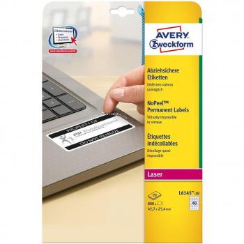 Avery-Zweckform L6145-20 Polyester-Folie Sicherheits-Etiketten
